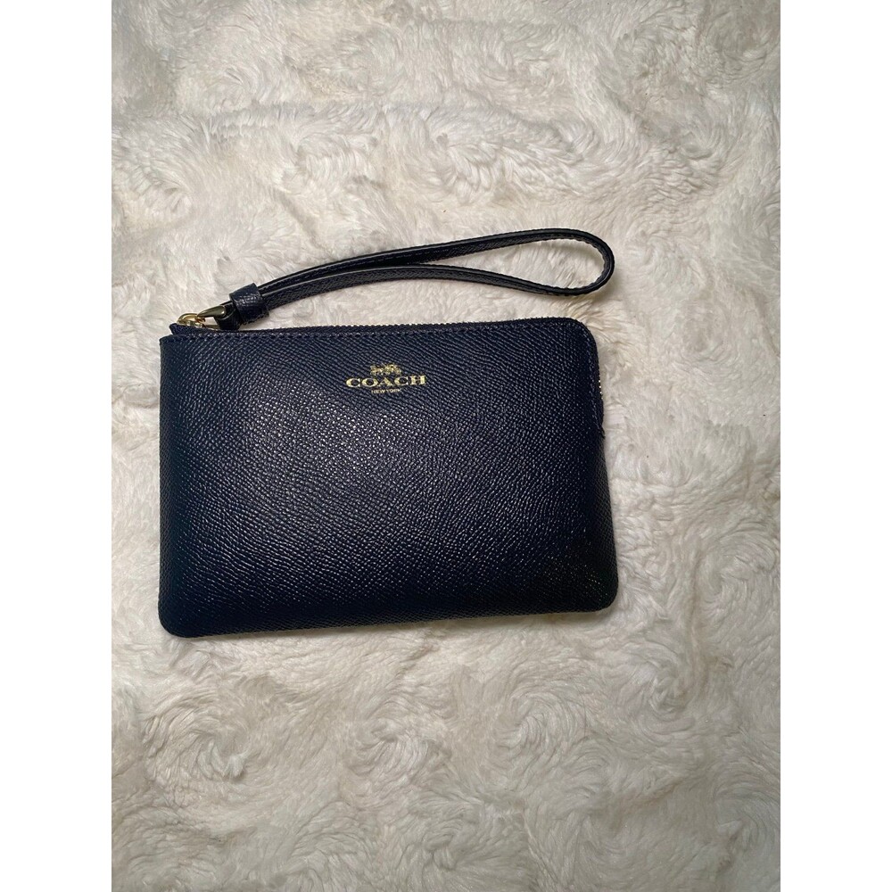 Coach Wristlet Pouch Navy Blue